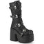 5" Chunky Heel, 3" P/F Lace-Up Mid-Calf Boot, Back Zip Pleaser Demonia CAMEL/115