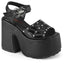5" Chunky Heel, 3" Platform Ankle Strap Sandal Pleaser Demonia CAMEL/17