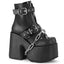 5" Chunky Heel, 3" P/F Lace-Up Ankle Boot, Front Metal Zip Pleaser Demonia CAMEL/205