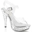 Sexy Rhinestone Studs Platforms Ankle Strap Sandals High Heels Shoes Pleaser Fabulicious COCKTAIL/508SDT