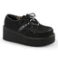 3" PF Creeper w/Heart O-Ring & Spikes Detail Blk Vegan Suede-Vegan Leather Pleaser Demonia CRE206/BVS-VL
