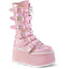 3 1/2" Pf Mid-Calf Boot W/6 Bucklestraps, Metal Side Zip Pleaser Demonia DAM225/BPHG