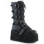 3 1/2" PF Mid-Calf Boot w/ 6 Buckle Straps, Metal Side Zip Pleaser Demonia DAM225/BVL