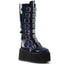 3 1/2" PF Knee High Boot w/ 8 Buckle Straps, Back Metal Zip Pleaser Demonia DAM318/BHG