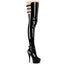 6" Heel, 1 3/4" Pf Multiple Buckle Thigh Boot, Side Zip Pleaser Pleaser DELIGHT/3055