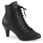 3" Heel Ankle Boot Blk Faux Leather Pleaser Pleaser Pink Label DIVINE/1020