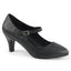3" Block Heel D'orsay Mary Jane Pump Blk Faux Leather Pleaser Pleaser Pink Label DIVINE/440
