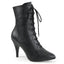 4" Heel Ankle Boot Blk Faux Leather Pleaser Pleaser Pink Label DREAM/1020
