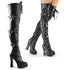 Sexy Buckle Strap Lace Up Thigh High Platform Stack Heel Boots Shoes Pleaser ELECTRA/3028