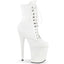 8" Heel, 4" Pf Lace-Up Front Ankle Boot, Side Zip Pleaser Pleaser FLAMINGO/1020WR