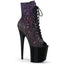 8" Heel, 4" Pf Peep Toe Lace-up Ankle Boot, Side Zip Pleaser Pleaser FLAMINGO/1021OMBG
