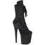 7" Heel, 2 3/4" Pf Lace-Up Mid Calf Boot, Side Zip Pleaser FLAMINGO/1045VEL