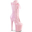 8" Heel, 4" Pf Lace-up Glitter Ankle Boot, Side Zip Pleaser Pleaser FLAMINGO/1050