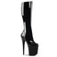 8" Heel, 4" PF Stretch Knee Boot, Side Zip Blk Str Pat/Blk Pleaser Pleaser FLAMINGO/2000
