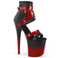 8" Heel, 4" PF Two Tone Bootie Sandal, Back Zip Pleaser Pleaser FLAMINGO/800/15