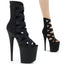 8" Heel, 4" PF Criss Cross Bootie Sandal, Back Zip Pleaser Pleaser FLAMINGO/800/24