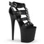 8" Heel, 4"pf Strappy Sandal W/rings And Studs Detail Pleaser Pleaser FLAMINGO/858