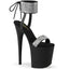 8" Heel, 4" Pf Back Tie Ankle Cuff Sandal W/Rs Pleaser Pleaser FLAMINGO/870