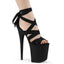 8" Heel, 4" PF Criss Cross Ankle Wrap Sandal Pleaser Pleaser FLAMINGO/876