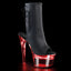 7" Heel,2 3/4" PF LED Illuminated Open Ankle Boot, Side Zip Pleaser Pleaser FLASHDANCE/1018/7