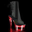 7" Heel,2 3/4" PF LED Illuminated Open Ankle Boot, Side Zip Pleaser Pleaser FLASHDANCE/1018C/7