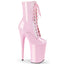 9" Heel, 5 1/4" Pf Lace-up Front Ankle Boot, Side Zip Pleaser INFINITY/1020