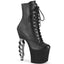 7" Brass Knuckle Heel, 3" PF Lace-Up Boot, Side Zip Pleaser Pleaser IRONGRIP/1020