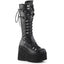 4 1/2"Pf Lace-Up Knee High Boots W/ Shield, Back Zip Pleaser Demonia KERA200/BVL