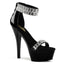 6" Heel, 1 3/4" Pf Ankle Cuff Sandal W/rs, Back Zip Pleaser Pleaser KISS/269RS