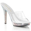 Cute Flirty Rhinestone Platform Stiletto Slide Mule High Heels Shoes Pleaser Fabulicious LIP/101DM