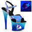 7" Heel, 2 3/4" Cut-Out PF Ankle Strap Sandal w/ Mermaid Pleaser Pleaser MOON/711MER