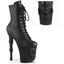 8" Finger Bone Heel, 4" Skull Pf Ankle Boot, Inside Zip Pleaser RAPT1020/BPU/M