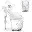 8" Finger Bone Heel, 4" Skull PF Ankle Strap Sandal Pleaser Pleaser RAPTURE/808
