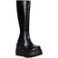 4 1/2" P/F Goth Punk Lolita Blk Pu Knee BT Blk Vegan Leather Pleaser Demonia SHA100/B/PU