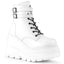 4 1/2" Wedge PF Lace-Up Ankle Boot, Side Zip Pleaser Demonia SHA52/WVL