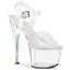 7" Heel, 2 3/4" PF Ankle Strap Sandal w/ Rainbow Heel Pleaser Pleaser SKY/308N/RBH