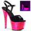7" Heel, 2 3/4" PF Ankle Strap Sandal Pleaser Pleaser SKY/309UVLG