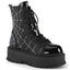 2" Pf Lace-up Ankle Boot, Side Zip Pleaser Demonia SLK88/BVL/PT