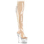 7" Heel, 3" Textured Pf Open Toe/Heel Thigh Boot, Side Zip Pleaser SPEC3019C/C/M