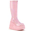 4" Wedge PF STR Knee High Boot, Back Zip Pleaser Demonia STOMP/200