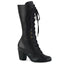 3" Block Heel Round Toe Lace-Up Mid-Calf Boot, Size Zip Pleaser Demonia VIVIKA/205