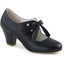 2 1/2" Cuben Heel Mary Jane Pump W/ Ribbon Tie Pleaser Pin Up Couture WIG32/BPU