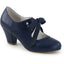 2 1/2" Cuben Heel Mary Jane Pump W/ Ribbon Tie Pleaser Pin Up Couture WIG32/NBPU