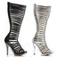 Knee High Rhinestone Cut Out High Heel Boots Ellie  M/STELLA