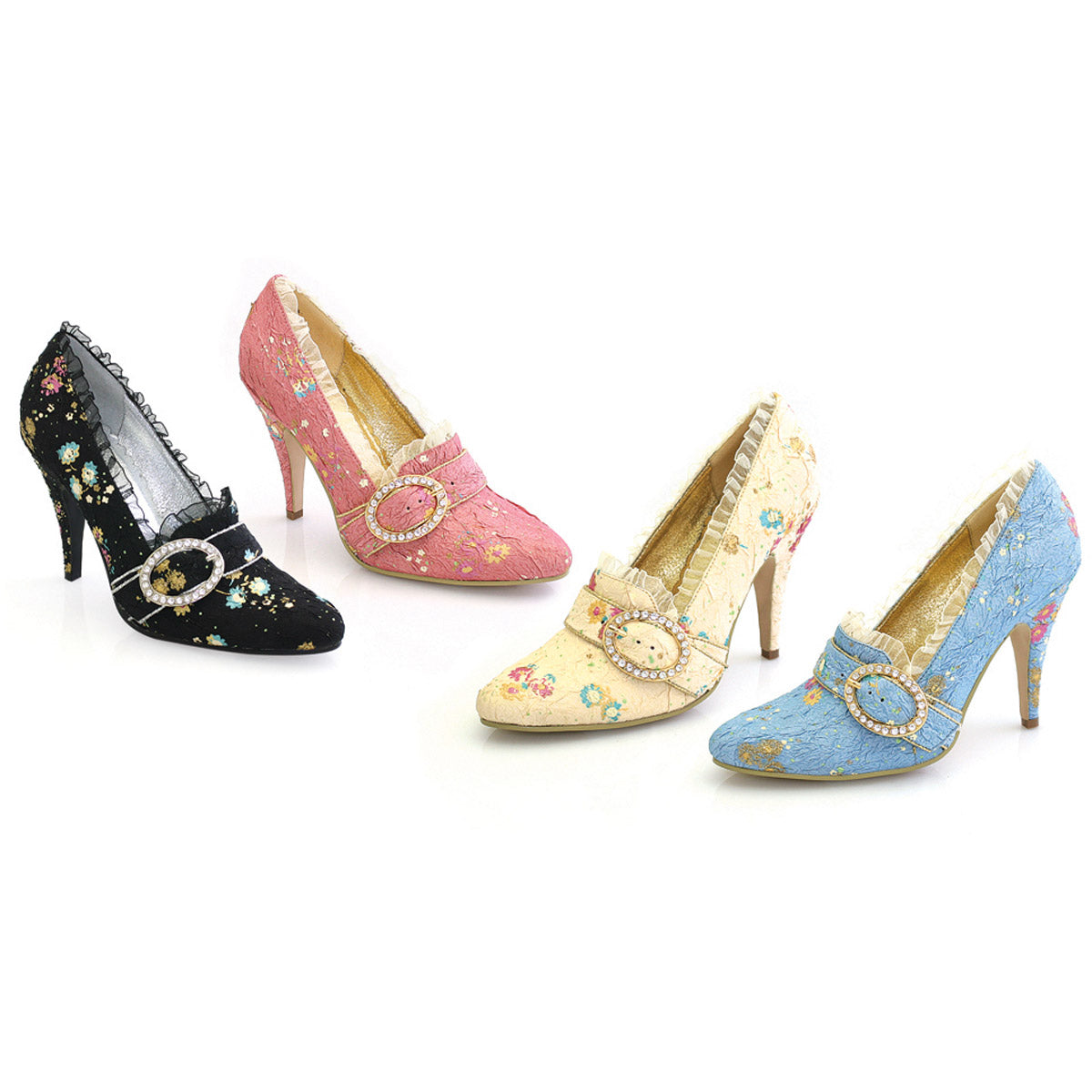 Fabric Décor Lace Trim Pumps Ellie  418/ANNETTE Main image