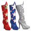 Silver 4" Knee High Hero Boot Women Shoes Boots Adult Ellie Halloween Sexy Ellie  420/HERO/SLV