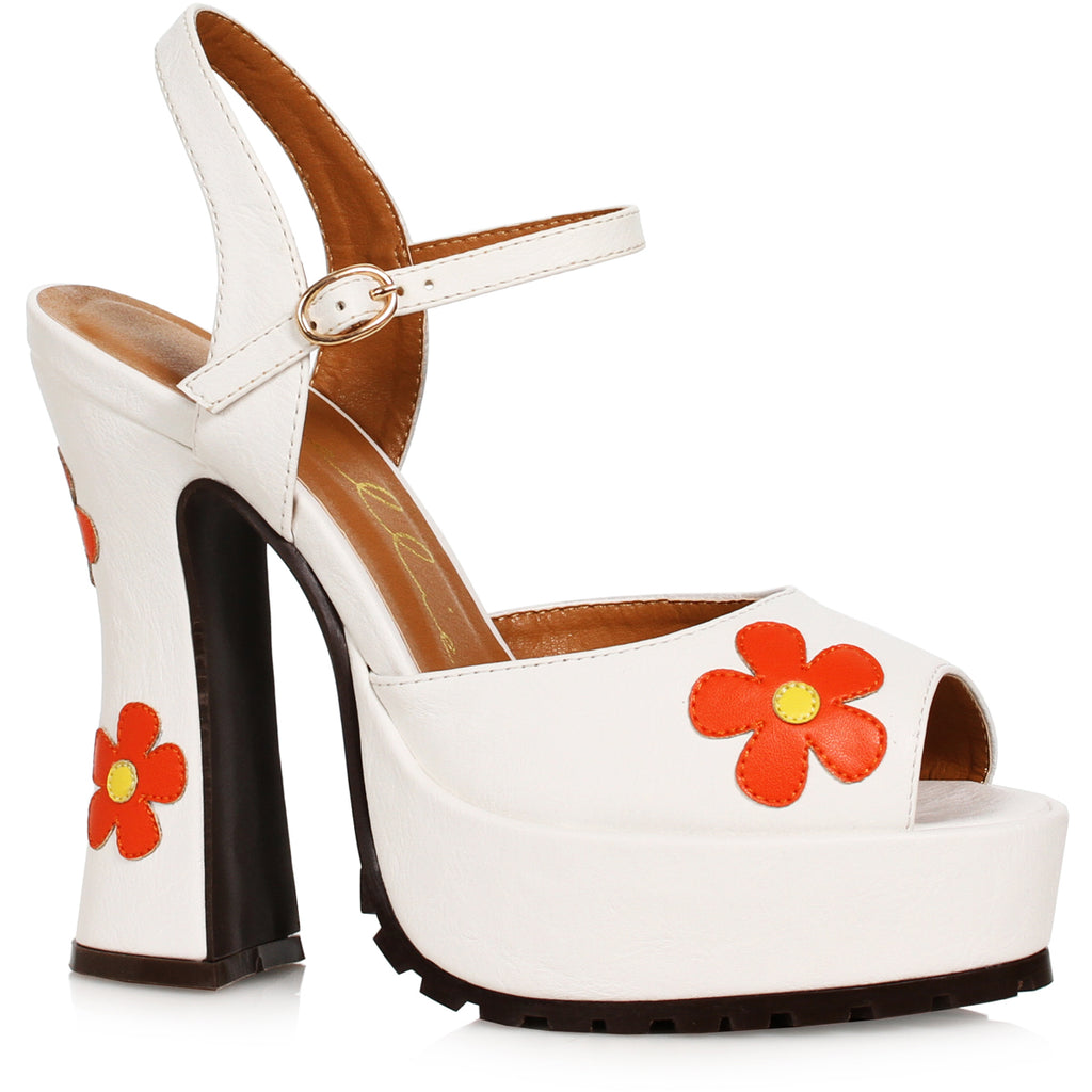 5.5" Heel Open Toe Shoe With Flower Ellie  557/DAISY