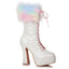5 Chunky Heel Unicorn Boot With Faux Fur Ellie  557/NORA/WHT