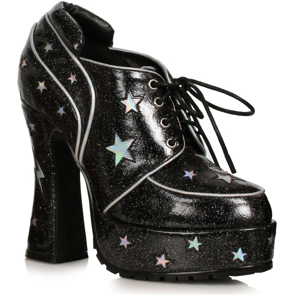 5.5" Heel Glitter Pu With Stars Shoe Ellie  557/STARDUST