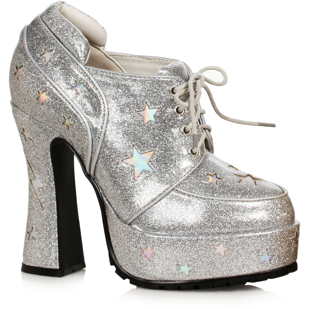 5.5" Heel Glitter Pu With Stars Shoe Ellie  557/STARDUST